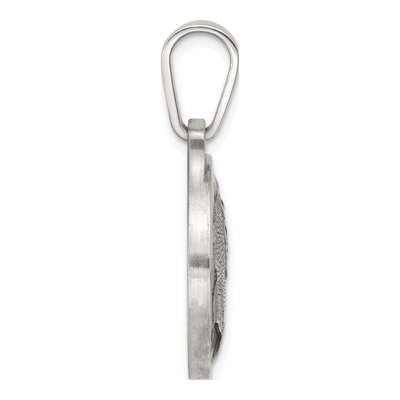Sterling Silver Black Epoxy Bass Fish Pendant – view 2