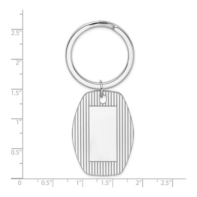 Sterling Silver Rhodium Key Chain, Engravable – view 3