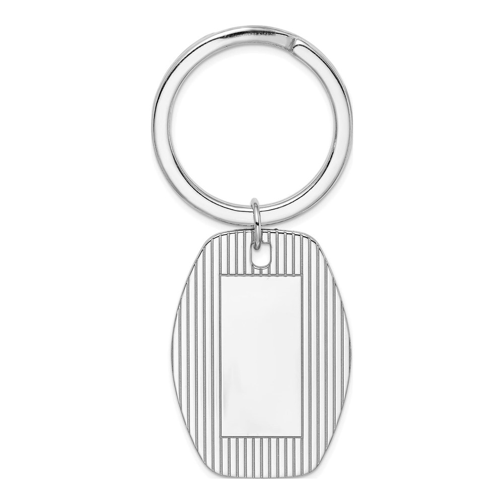 Sterling Silver Rhodium Key Chain, Engravable