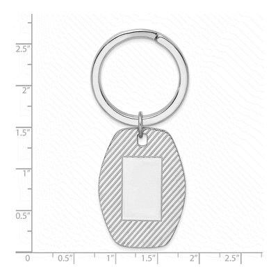Sterling Silver Rhodium-Plated Key Chain, Engravable – view 3