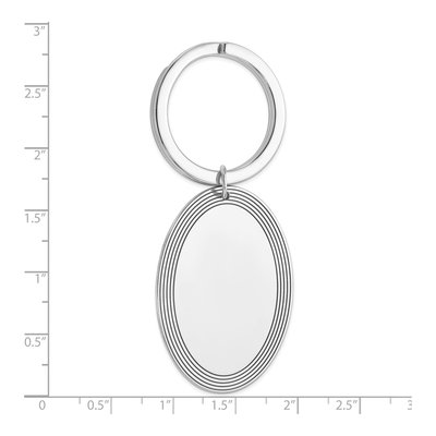 Sterling Silver Rhodium-Plated Key Chain, Engravable – view 4