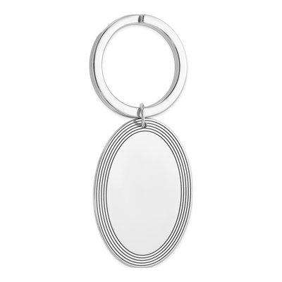 Sterling Silver Rhodium-Plated Key Chain, Engravable