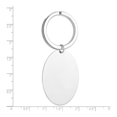 Sterling Silver Rhodium-Plated Key Chain, Engravable – view 4