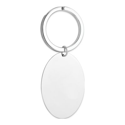 Sterling Silver Rhodium-Plated Key Chain, Engravable