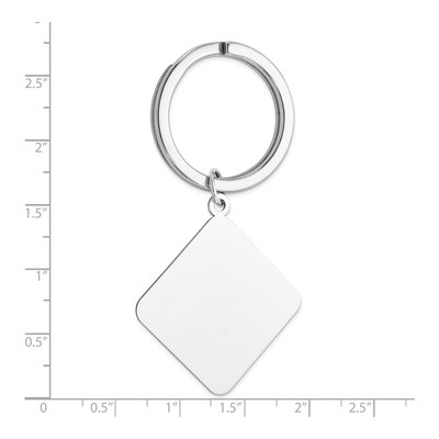 Sterling Silver Rhodium-Plated Key Chain, Engravable – view 4