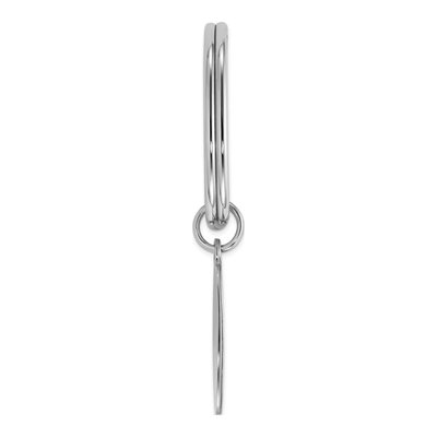 Sterling Silver Rhodium-Plated Engravable Key Chain – view 3