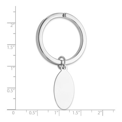 Sterling Silver Rhodium-Plated Engravable Key Chain – view 4