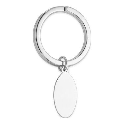 Sterling Silver Rhodium-Plated Engravable Key Chain
