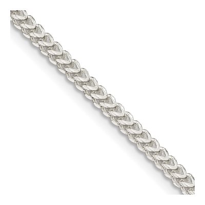 Sterling Silver 1.8mm Diamond-Cut Square Franco Chain