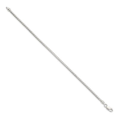 Sterling Silver 2.55mm Diamond-Cut Square Franco Chain Bracelet – view 2