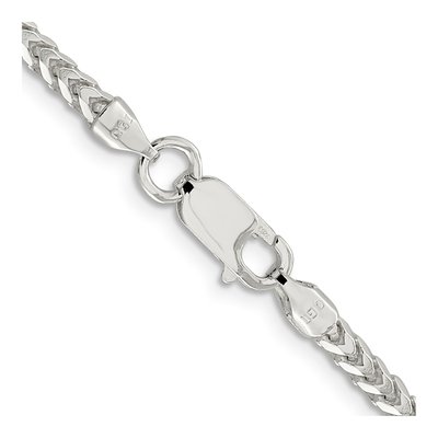 Sterling Silver 3mm Diamond-Cut Square Franco Chain – view 3