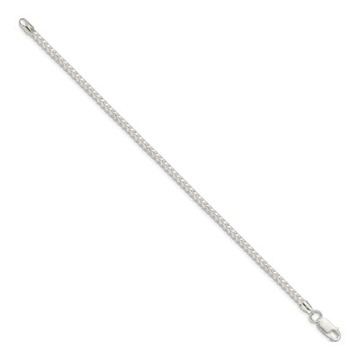 Sterling Silver 3mm Diamond-Cut Square Franco Chain Bracelet – view 2