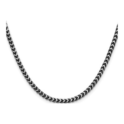 Sterling Silver 3.1mm Diamond-Cut Square Franco Chain – view 2