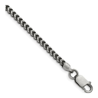 Sterling Silver 3.1mm Diamond-Cut Square Franco Chain