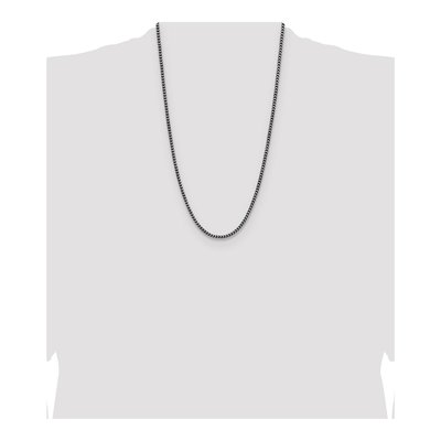 Sterling Silver 3.1mm Diamond-Cut Antiqued Square Franco Chain – view 4