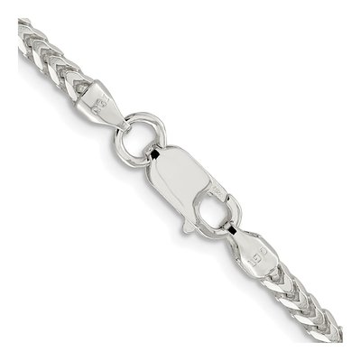 Sterling Silver 3mm Diamond-Cut Square Franco Chain – view 3
