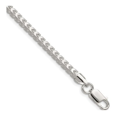 Sterling Silver 3.5mm Diamond-Cut Square Franco Chain