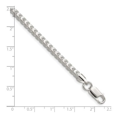 Sterling Silver 3.5mm Diamond-Cut Square Franco Chain Bracelet – view 2