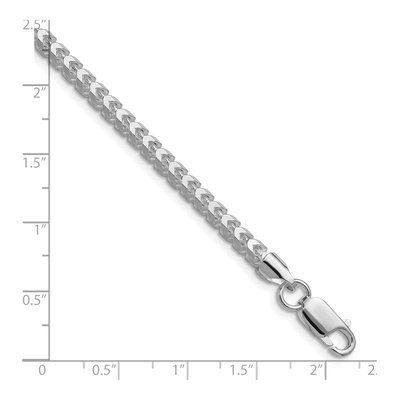 Sterling Silver 3.5mm Diamond-Cut Square Franco Chain Bracelet – view 2