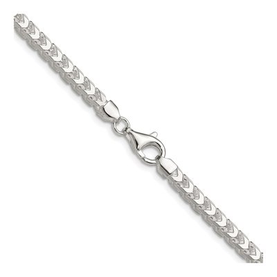 Sterling Silver 4mm Diamond-Cut Square Franco Chain – view 3