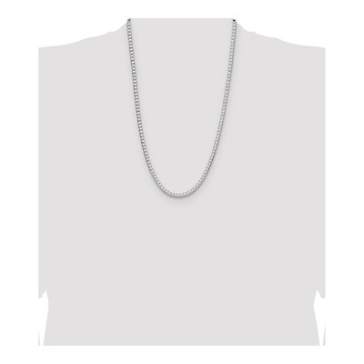 Sterling Silver 4mm Diamond-Cut Square Franco Chain – view 4
