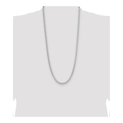 Sterling Silver 4mm Diamond-Cut Square Franco Chain – view 4