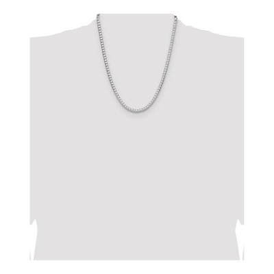 Sterling Silver 4mm Diamond-Cut Square Franco Chain – view 4