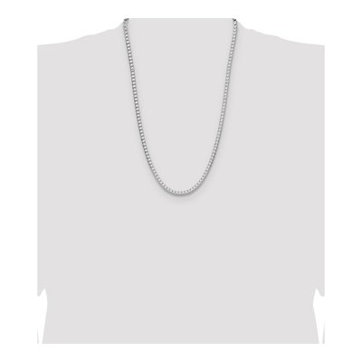 Sterling Silver 4mm Diamond-Cut Square Franco Chain – view 4