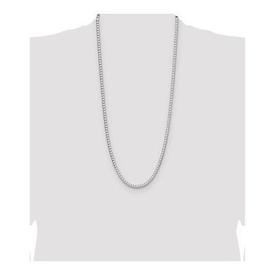 Sterling Silver 4mm Diamond-Cut Square Franco Chain – view 4