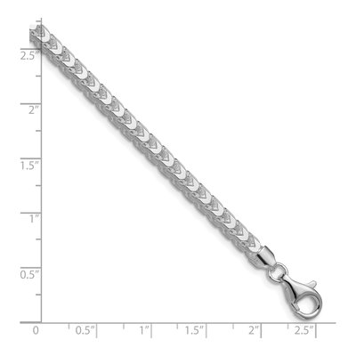 Sterling Silver 4mm Diamond-Cut Square Franco Chain Bracelet – view 2