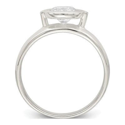 Sterling Silver CZ Bezel Ring – view 3