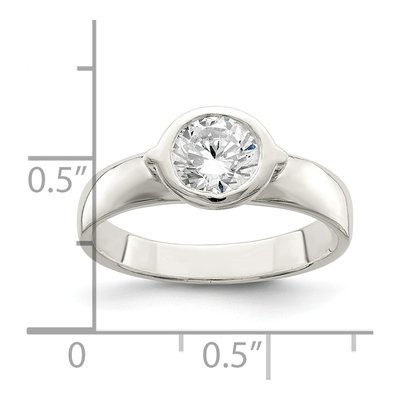 Sterling Silver CZ Bezel Ring – view 4