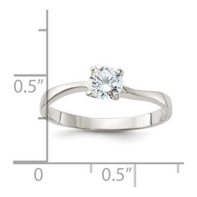 Sterling Silver CZ Engagement Ring – view 4