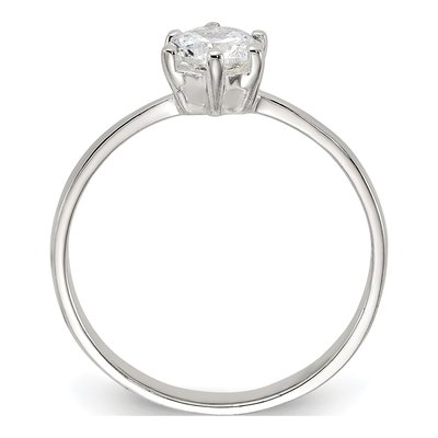 Sterling Silver CZ Engagement Ring – view 3
