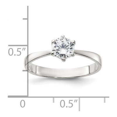 Sterling Silver CZ Engagement Ring – view 4