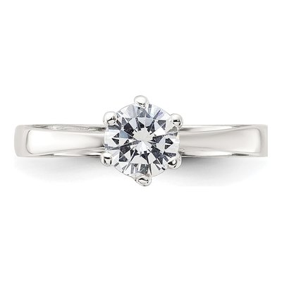 Sterling Silver CZ Engagement Ring – view 6
