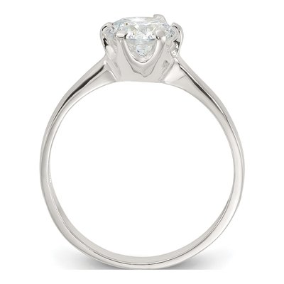 Sterling Silver CZ Round Engagement Ring – view 3