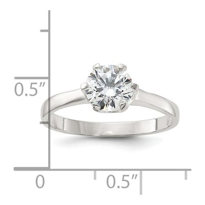 Sterling Silver CZ Round Engagement Ring – view 4
