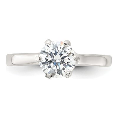 Sterling Silver CZ Round Engagement Ring – view 6