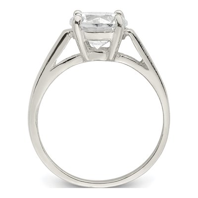 Sterling Silver CZ Round Solitaire Engagement Ring – view 3