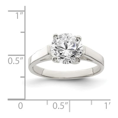 Sterling Silver CZ Round Solitaire Engagement Ring – view 4