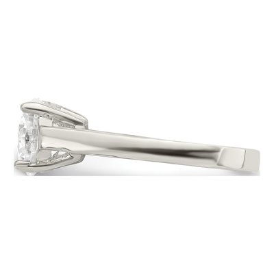 Sterling Silver CZ Round Solitaire Engagement Ring – view 5