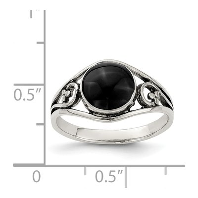 Sterling Silver Agate Antiqued Filigree Ring – view 4