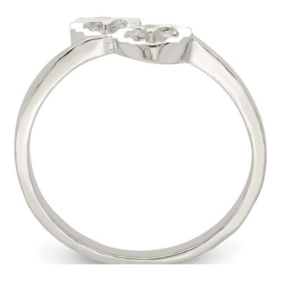 Sterling Silver Diamond-Cut Heart Ring – view 3