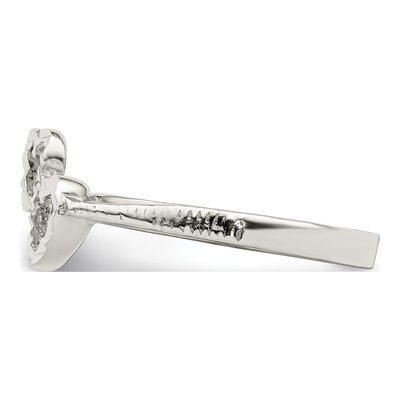Sterling Silver Diamond-Cut Heart Ring – view 5