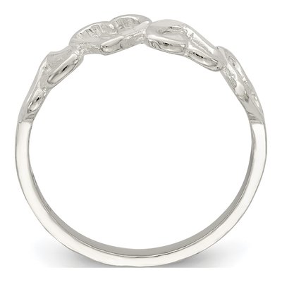 Sterling Silver Diamond-Cut Heart Ring – view 3