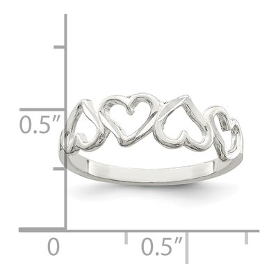 Sterling Silver Diamond-Cut Heart Ring – view 4