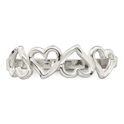 Sterling Silver Diamond-Cut Heart Ring – view 6