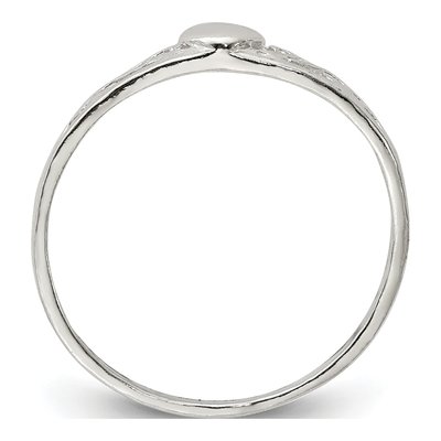 Sterling Silver 2mm Heart Band – view 3