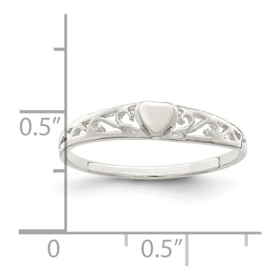 Sterling Silver 2mm Heart Band – view 4